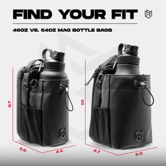 Magnetic Gym Bottle Holder Bag with Storage Pockets & Zippered Compartments