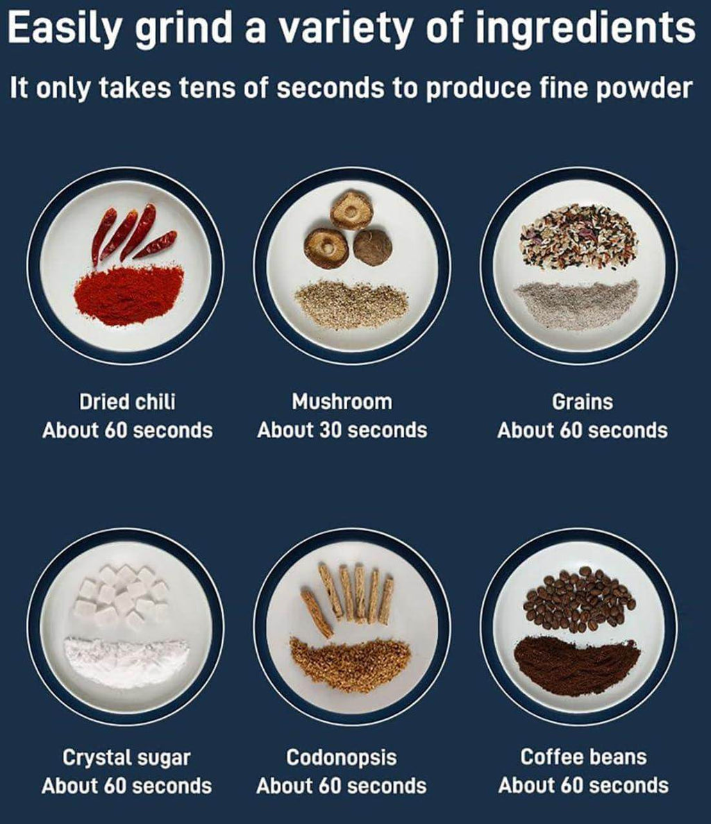 Portable Electric Spice Grinder with Handle | Stainless Steel Grain Mill for Coffee Beans, Spices & Cereals - Gardino