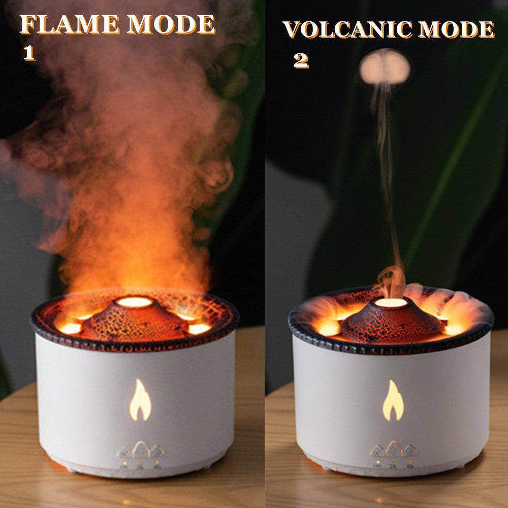 Ultrasonic Essential Oil Diffuser with Flame & Volcano Effect - Remote Control, 2 Mist Modes, 2 Timer Settings, Auto Shut-Off - Aromatherapy Air Humidifier for Home, Office, Spa - Gardino