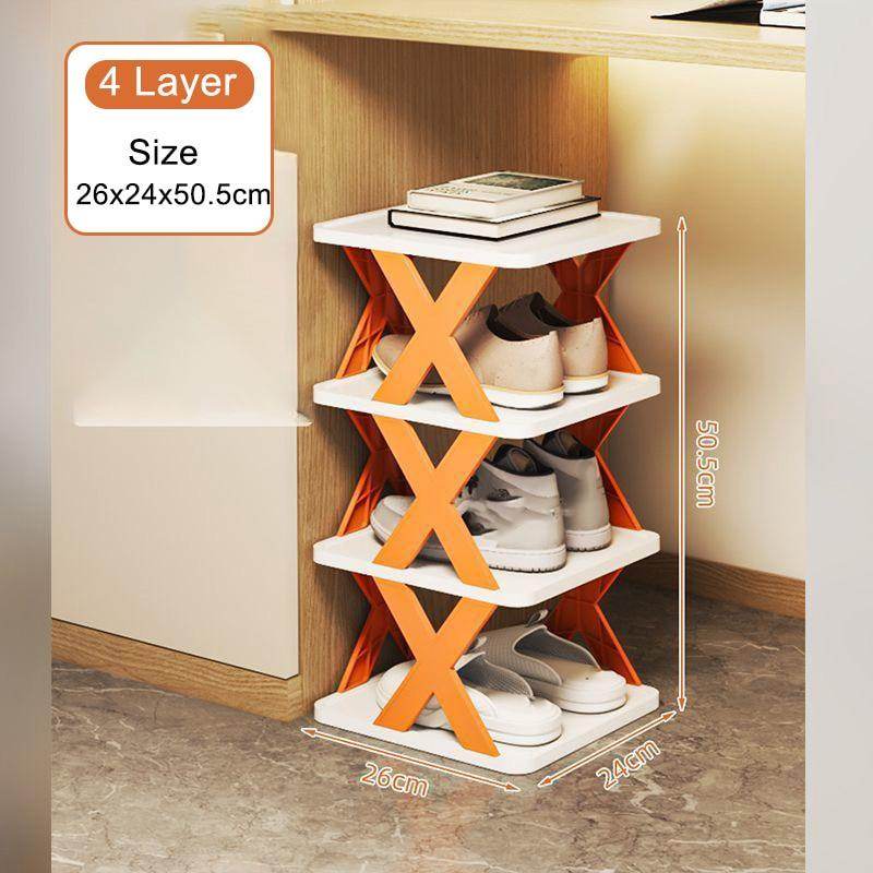 Gardino 4 Layer Shoe Rack, Stackable Shoe Storage Organizer for Bedroom Entryway ( Multicolor) - Gardino