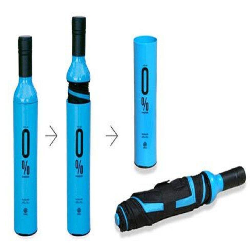 Wine Bottle Umbrella Windproof Double Layer Umbrella with Bottle Cover for UV Protection & Rain, For Men, Women, and Kids - Gardino