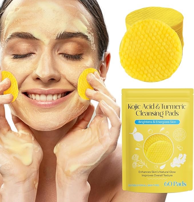 Gardino kojic acid cleansing pads offer with turmeric for brightening and energizing skin pack of 60 pads