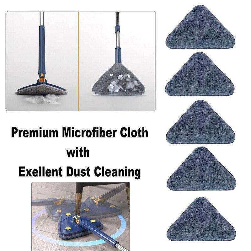 360 Degree Rotatable Adjustable Triangle Cleaning Mop with Stainless Steel Long Handle Push-Pull Squeezing Cleaning Mop Dry & Wet Mop Floor Windows Ceiling - Gardino