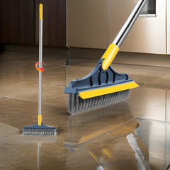 2-in-1 Bathroom Cleaning Brush with Floor Scrubber & Wiper 120 Rotating Head Long Handle Perfect for Cleaning Hard Floors Gardino
