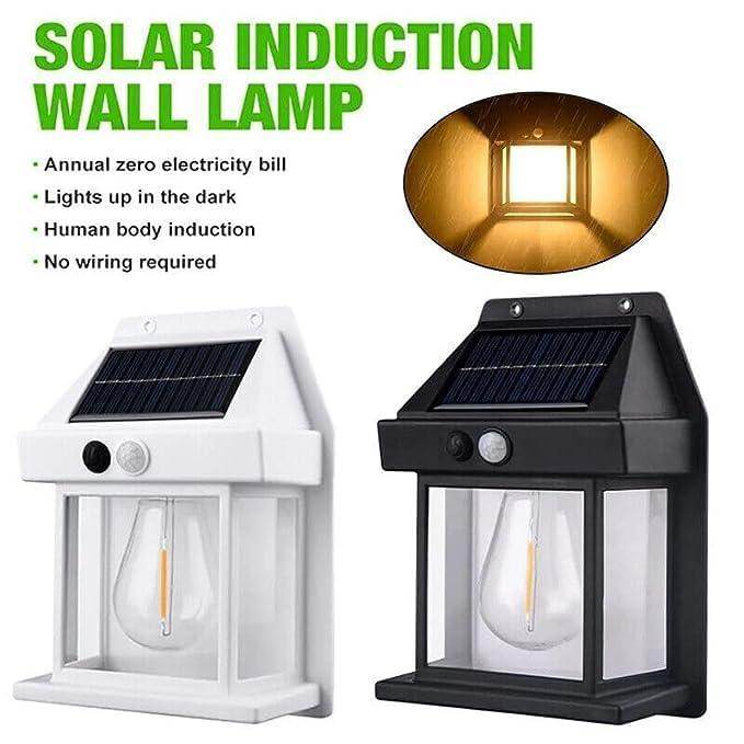 Solar Wall Lights Outdoor, Wireless Outdoor Solar Lamp Fixture, Solar Wall Lantern with 3 Modes & Motion Sensor, Waterproof Exterior Lighting (Home Lamp 1 PCS ) - Gardino