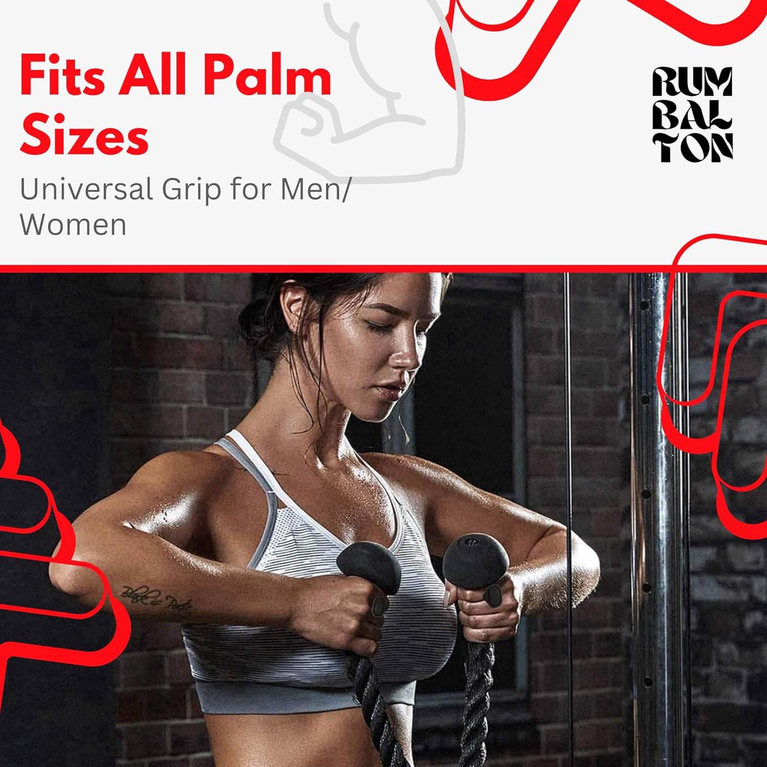 Anti-Slip Gym Grip- for Men & Women - Anti-Slip Rubber with Palm Protection, Breathable Fingerless Design Set of 2 (Free pouch ) - Gardino